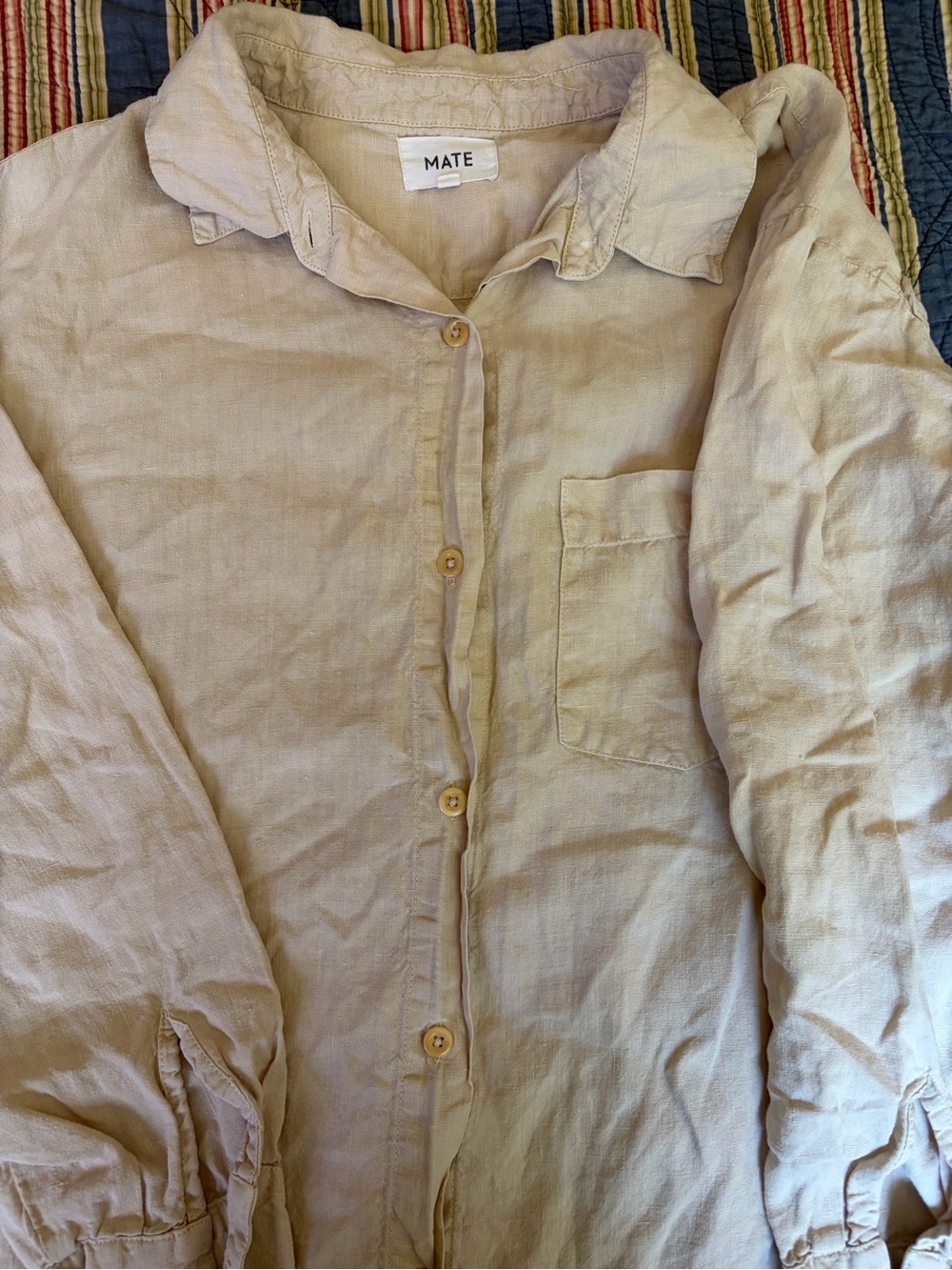 MATE the label oversized womens linen shirt sized medium (color off white) - Picture 5 of 5